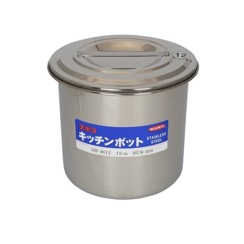 18−8目盛付深型キッチンポット(手無)
