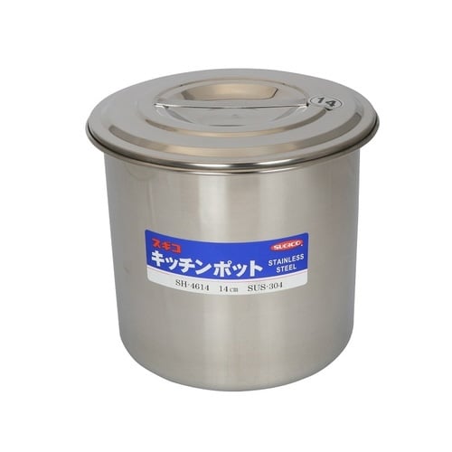 18−8目盛付深型キッチンポット(手無)