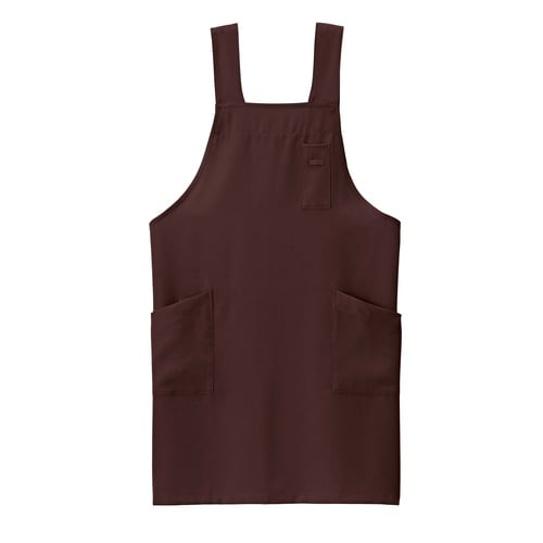 H型胸当てエプロンブラウンM
