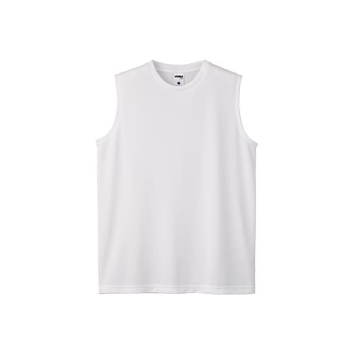 ノースリーブドライT(ポリジン)ホワイトXXXL