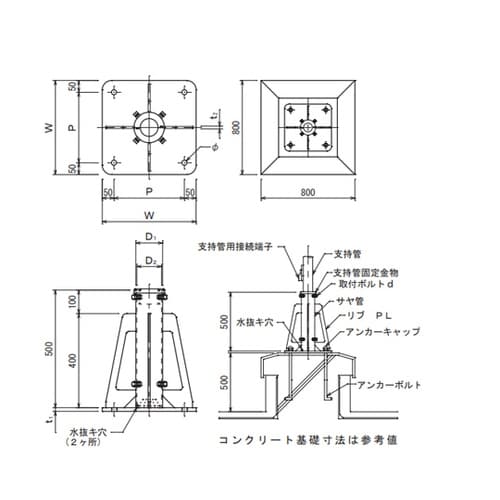 支持管取付台 6201−1