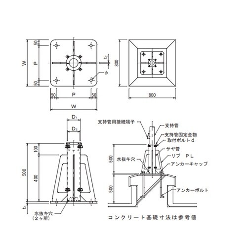 支持管取付台 6203−1