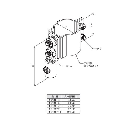 支持管用接続端子 S7181−7