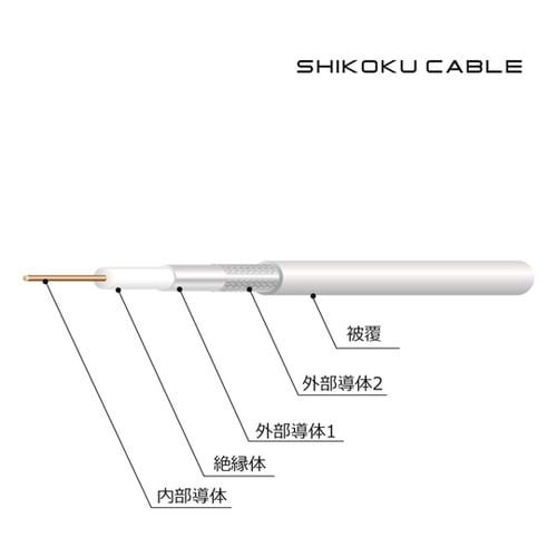 衛星放送受信用同軸ケーブル白 1巻(10