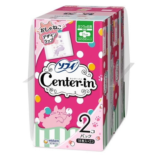 センターインふわタイプふつうの日羽つき18枚×2