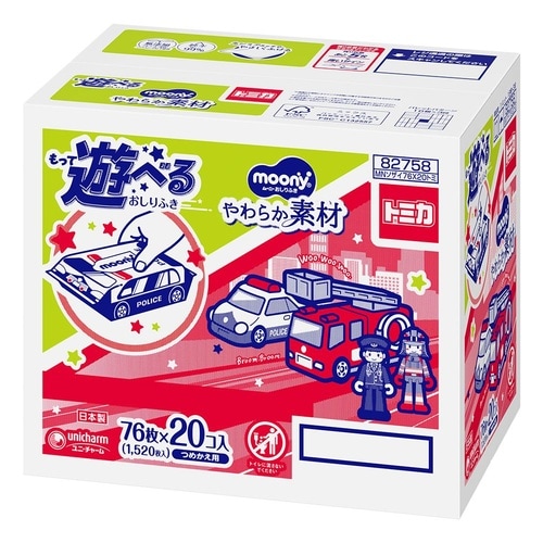 ム−ニ−おしりふきやわ素材詰替76枚×20個トミカ