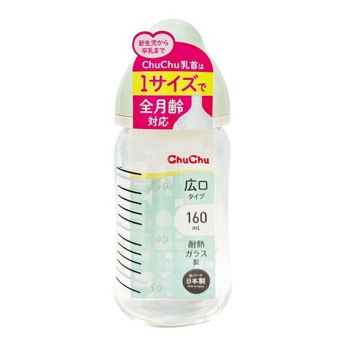 CHUCHU MF広口ガラス製ほ乳びん160 1