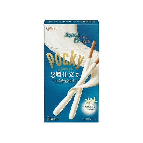 コ ポッキー2層仕立てバニラホワイト 2袋 x10