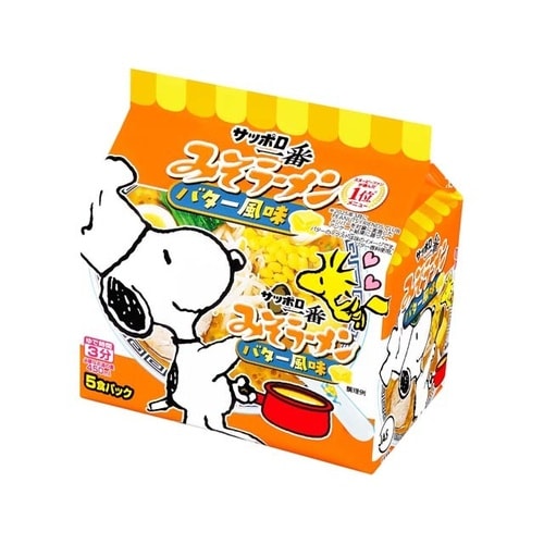 番 みそラーメンスヌーピーバター 92gX5 x6