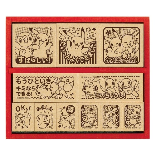 ポケットモンスター木製ごほうびスタンプ×3