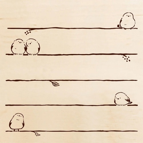 いろどりはんこ シマエナガ ひとやすみ×6