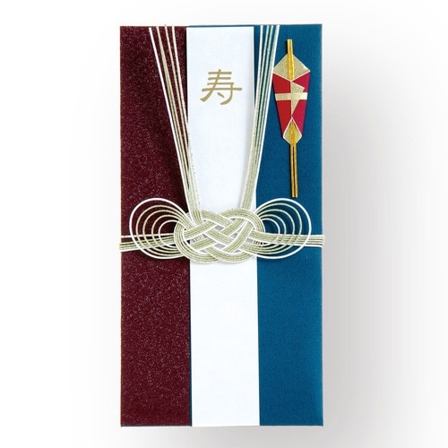 おめでとう金封あわじ結び(海老茶×紺)×6