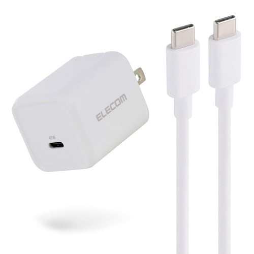 45W USB−C充電器 ケーブル付 白