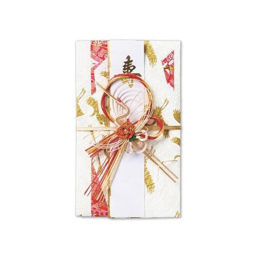 結婚御祝用金封 鶴 レッド×5