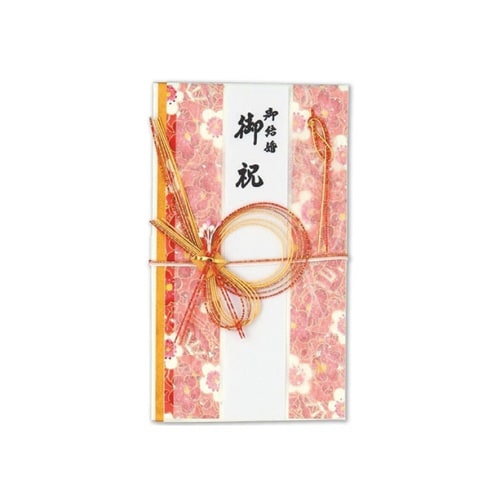結婚御祝用金封 花柄 レッド×5
