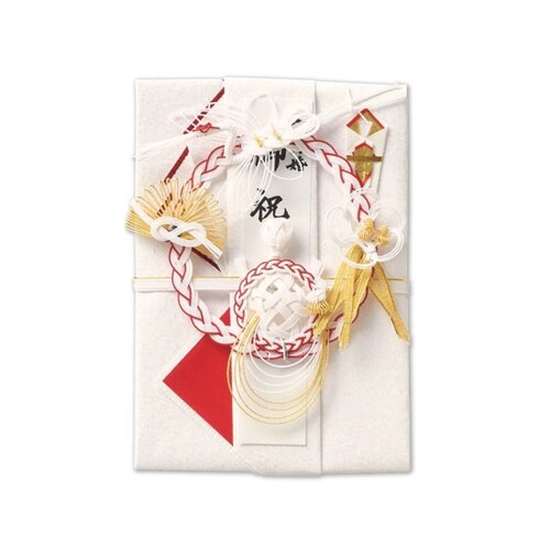 結婚御祝用金封 鶴亀 松竹梅 赤×5