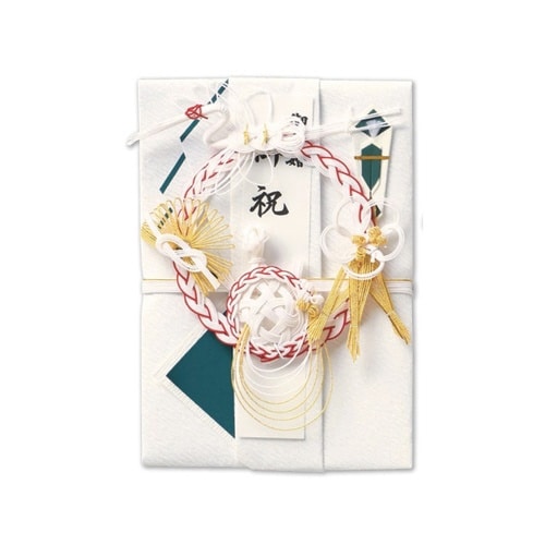 結婚御祝用金封 鶴亀 松竹梅 青×5