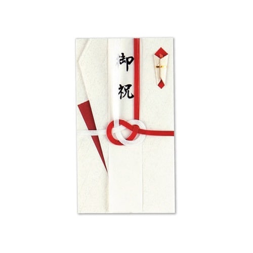慶事ベーシック金封 赤白5本あわじジ結び×5