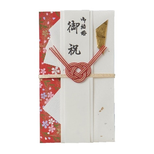 結婚御祝用金封 花柄 レッド×5