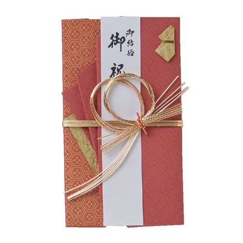 結婚御祝用金封 亀甲柄 レッド×5