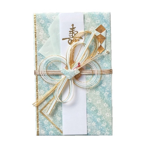 結婚御祝用金封 花柄 ブルー×5