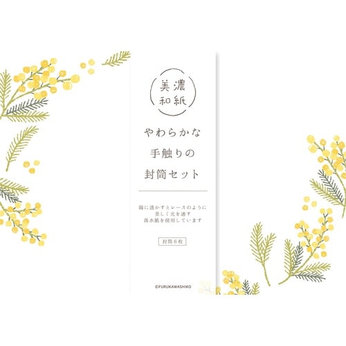 封筒 ミモザ×5