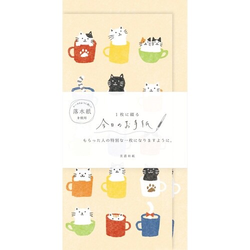 今日のお手紙 ねこマグカップ×5
