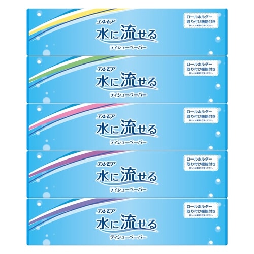 エルモア 水に流せるティシューペーパー160組5個