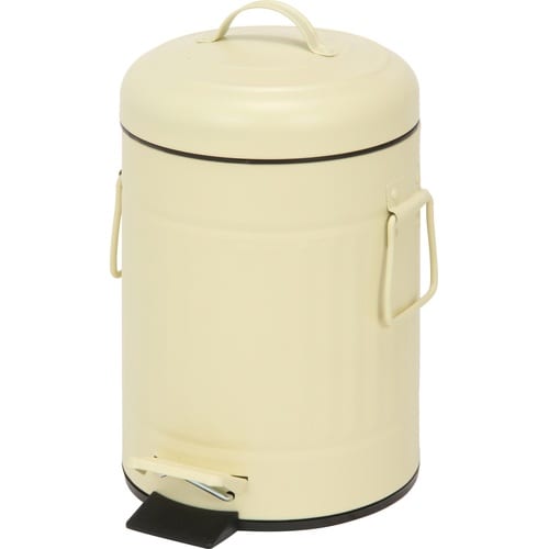 スチール ラウンドペダルペール 3L アイボリー
