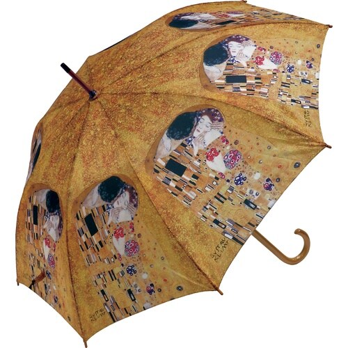 名画ジャンプ傘(クリムト「ザ・キス」)