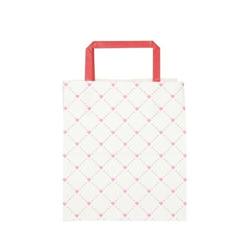 紙手提袋H平181ハートキルティングレッド