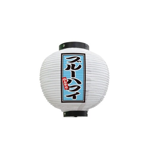 フルカラー提灯43713ブルーハワイ八寸丸白