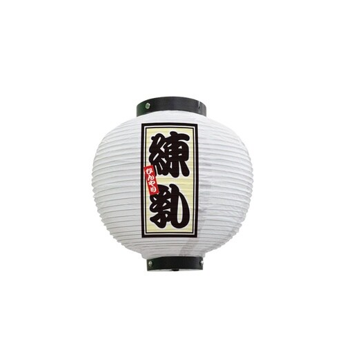 フルカラー提灯43738練乳八寸丸白
