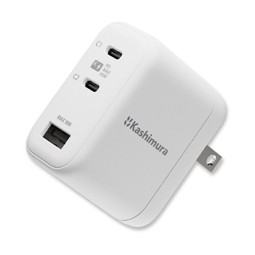 GaN搭載AC充電器 USBA+C2 P