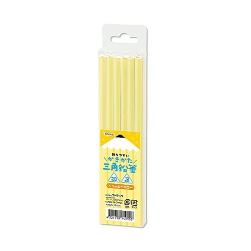三角鉛筆2B クリームイエロー 1セット