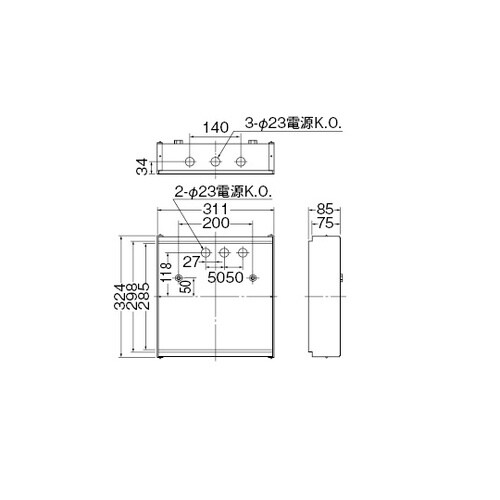 点滅形壁埋込誘導灯埋込BOX BOX−2