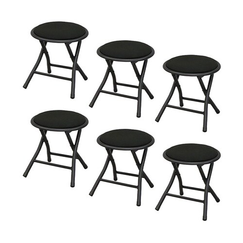 折畳ロースツール×6脚セット ブラック