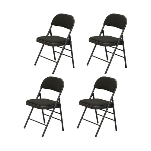 折畳ミーティングチェア×4脚セット ブラ