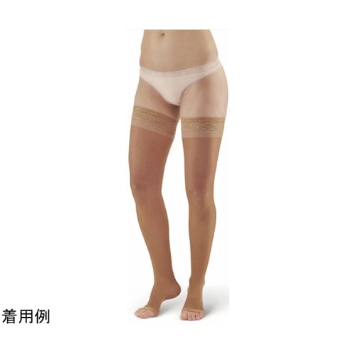 ストッキング 弱圧 爪先無 ライトベージ