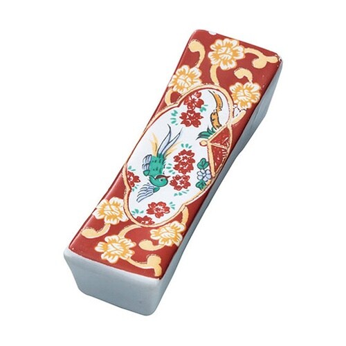 用美 業務用 陶器・長角箸置 錦赤 1箱