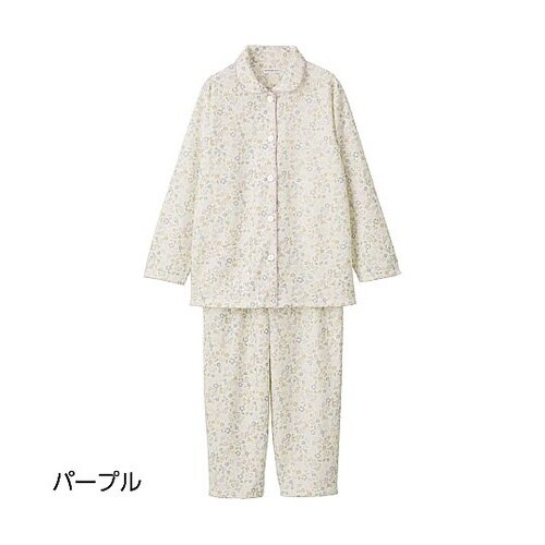 ワンタッチキルトパジャマパープル L(襟