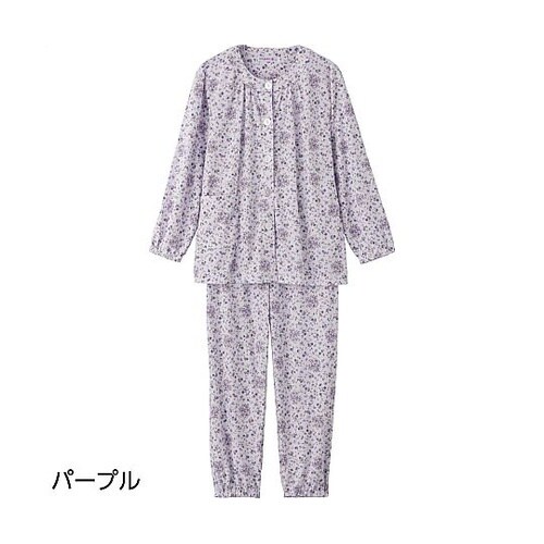 大きめボタンプチサイズパジャマパープル