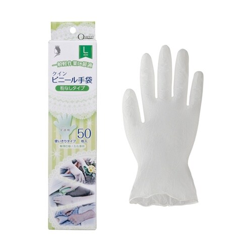 クインビニール手袋 50枚×40箱 L