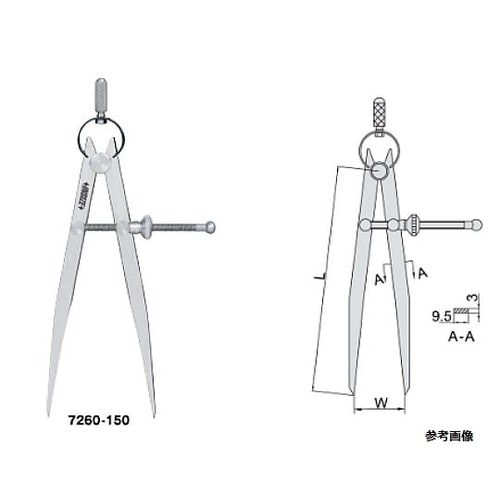 スプリング付きディバイダ 200mm 7