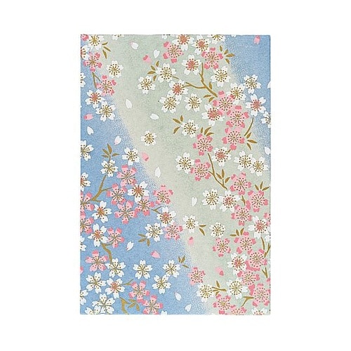 御朱印帳大判 桜柄・ブルー LH10−2