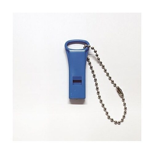 緊急用ホイッスルボールチェーン付ブルー