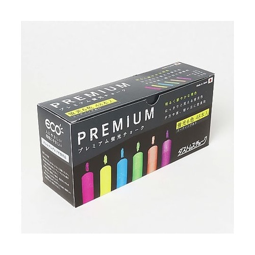 プレミアム蛍光チョーク 6色 1箱(48