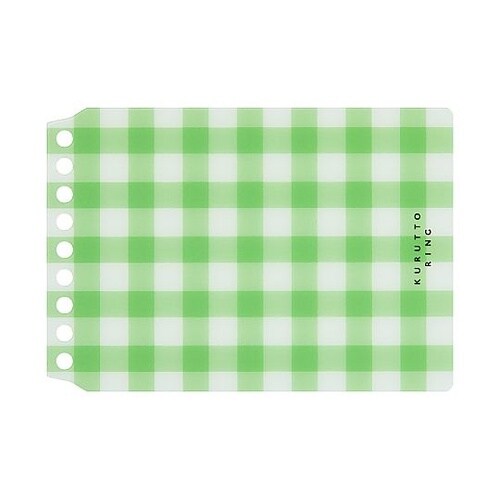 ミニサイズくるっとリング表紙チェック柄緑