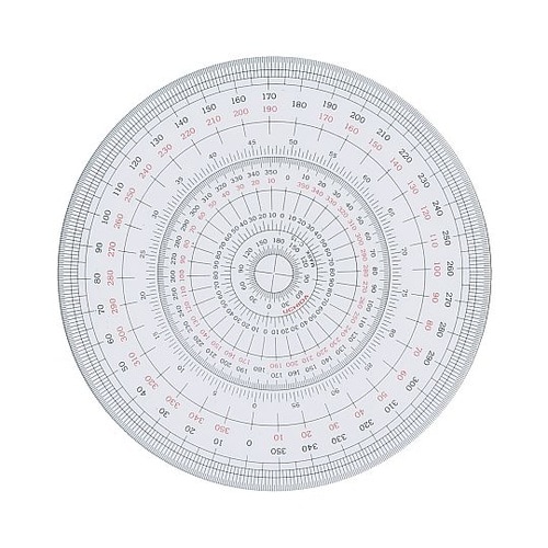 全円分度器 ビニール 15cm 1−82