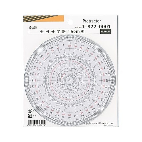 半円分度器 12cm 1−822−010